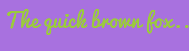 Image with Font Color 9BCA3E and Background Color A871DF